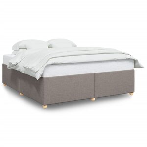 vidaXL Cadre de lit sans matelas taupe 200x200 cm tissu