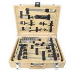 Brüder Mannesmann Ensemble d'outils 108 Pièces Boîte en bambou