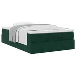 vidaXL Cadre de lit ottoman avec matelas vert foncé 120x200 cm velours