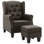 vidaXL Fauteuil avec repose-pied Taupe Tissu