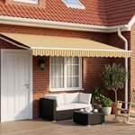 vidaXL Auvent rétractable électrique Jaune  Gris et Blanc 4 × 3 m