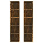 vidaXL Armoires à CD 2 Pièces Chêne fumé 21x16x93 5 cm Bois d'ingénierie