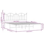 vidaXL Cadre de lit métal sans matelas et tête de lit noir 180x200 cm