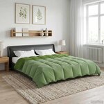 vidaXL Duvet complet toute l'année Vert 200 x 220 cm Microfibre