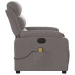 vidaXL Fauteuil de massage inclinable électrique Taupe Tissu