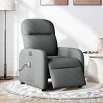 vidaXL Fauteuil inclinable de massage électrique gris foncé tissu