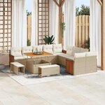 vidaXL Ensemble de canapé de jardin 13 Pièces Beige et crème