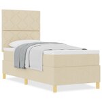 vidaXL Lit avec sommier et matelas crème 80x200 cm en tissu
