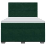 vidaXL Sommier à lattes de lit et matelas Vert foncé 140x190cm Velours