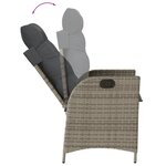 vidaXL Ensemble à manger de jardin et coussins 7 Pièces gris rotin