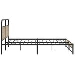 vidaXL Cadre de lit en métal sans matelas chêne fumé 200x200 cm