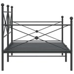 vidaXL Lit de jour sans matelas noir 100x190 cm acier