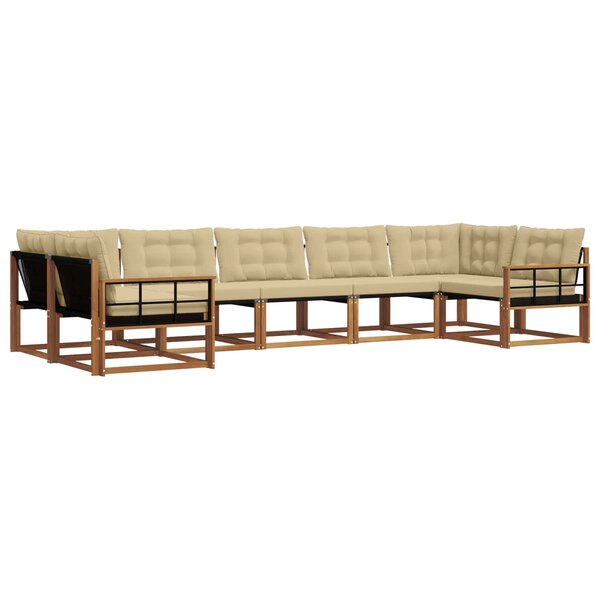 vidaXL Ensemble de canapés d'extérieur 7 pc Naturel et Beige