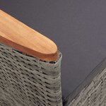 vidaXL Salon de jardin 3 Pièces avec coussins Résine tressée Gris