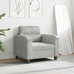 vidaXL Fauteuil gris clair 60 cm tissu microfibre