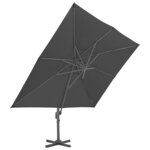 vidaXL Parasol de jardin avec base portable anthracite