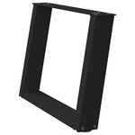 vidaXL Pieds de table basse en U 2 pièces Noir 70 x (42-43) cm Acier