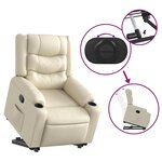 vidaXL Fauteuil inclinable Crème Similicuir