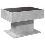 vidaXL Table basse avec LED gris béton 70x50x45 cm bois d'ingénierie