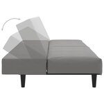 vidaXL Canapé-lit à 2 places gris clair velours