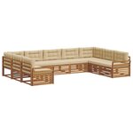 vidaXL Ensemble de canapés d'extérieur 9 pc Naturel et Beige