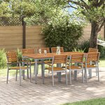 vidaXL Set de salle à manger de jardin 9 pièces en bois d'acacia et métal