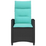 vidaXL Chaise de jardin inclinable avec table d'appoint noir polyrotin