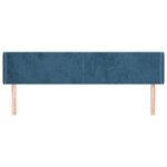 vidaXL Tête de lit avec oreilles Bleu foncé 163x16x78/88 cm Velours