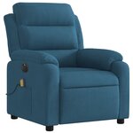 vidaXL Fauteuil inclinable de massage électrique bleu velours