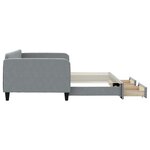 vidaXL Lit de jour avec gigogne et tiroirs gris clair 100x200 cm tissu