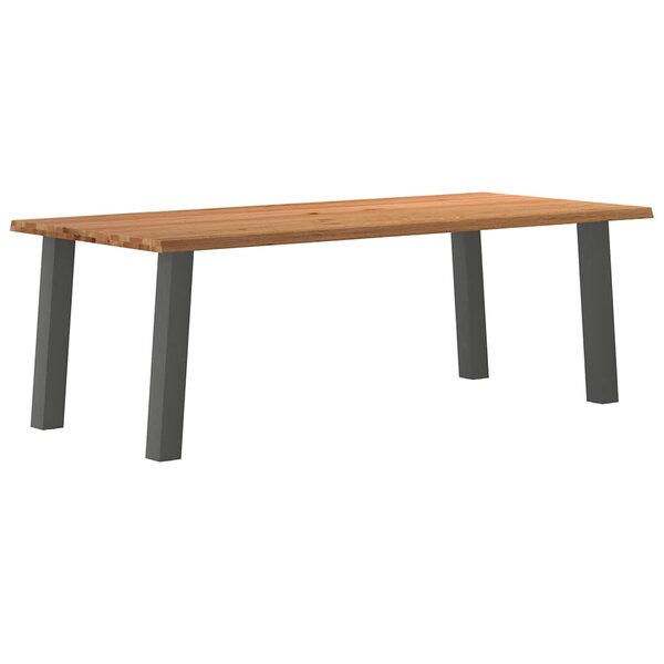 vidaXL Table à manger marron clair bois de chêne massif rectangulaire
