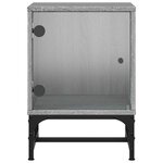 vidaXL Table de chevet avec porte en verre sonoma gris 35x37x50 cm