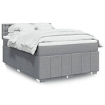 vidaXL Sommier à lattes de lit avec matelas Gris clair 140x190cm Tissu
