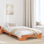 vidaXL Cadre de lit Marron cire 75 x 190 cm Bois massif en pin