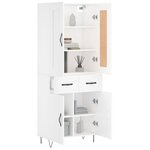 vidaXL Buffet haut Blanc 69 5x34x180 cm Bois d'ingénierie