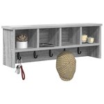 vidaXL Porte-manteau mural avec étagère Sonoma gris 75 x 16 x 26 cm