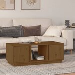 vidaXL Table basse Marron miel 110x50x40 cm Bois massif de pin
