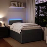 vidaXL Sommier à lattes de lit et matelas Gris foncé 120x200cm Velours