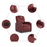 vidaXL Fauteuil inclinable électrique Rouge bordeaux Similicuir