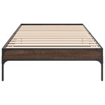 vidaXL Cadre de lit chêne marron 90x190 cm bois d'ingénierie et métal