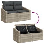 vidaXL Ensemble de salle à manger de jardin 7 pièces avec coussins Gris en poly rotin