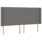 vidaXL Tête de lit à LED Gris foncé 183x16x118/128 cm Tissu