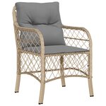 vidaXL Ensemble de salle à manger de jardin de 7 pièces avec coussins en poly rotin beige