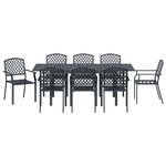 vidaXL Ensemble de salle à manger de jardin ajustable 9 Pièces Acier