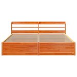 vidaXL Cadre de lit et tête de lit cire marron 200x200 cm bois de pin