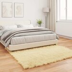 vidaXL Tapis en fausse Tafalla Crème 120 x 120 cm Polyester