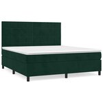 vidaXL Sommier à lattes de lit et matelas Vert foncé 180x200cm Velours