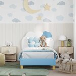 vidaXL Cadre de lit pour enfants avec tête de lit Bleu 80 x 160 cm PU