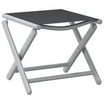vidaXL Repose-pied pliable noir et argenté textilène et aluminium