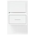 vidaXL Table de chevet murale avec lumières LED blanc